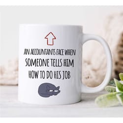 funny accountants face mug, humorous cat gift for cpa, appreciation, domestic animal, gift for bookkeeper mom, financial
