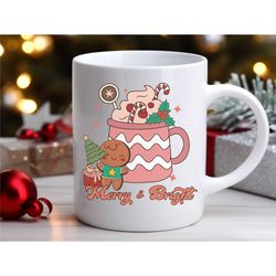 merry bright christmas coffee mug, christmas gift, secret santa gift, xmas gift, holiday mug, merry christmas mug, mug g