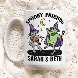 custom best friend halloween mug, bestie cup personalized, best friend friendship mug, friend birthday present, fall gif