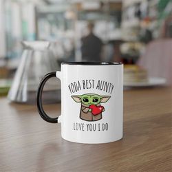 aunt gifts, yoda best aunt, funny gift for aunt, aunt mug, aunt coffee mug, aunt gift idea, aunt birthday gift, best aun