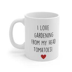 gardener mug i love gardening from my head tomatoes! mug cup friend gift present secret santa