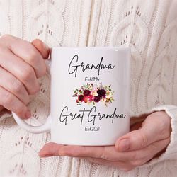 grandma, great grandma - pregnancy announcement, pregnancy reveal, new great grandma gift, new baby announcement, new gr