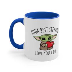 stepdad gifts, stepdad fathers day gift, personalized yoda best stepdad mug, custom stepdad gift from daughter, world's