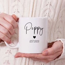 poppy - new poppy gift, new grandpa gift, pregnancy announcement, grandpa again gift, baby reveal gift, new baby announc