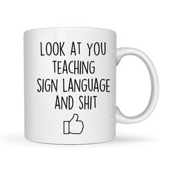 asl teacher, asl teacher gift, asl teacher mug, asl teacher appreciation gift, asl teacher thank you, american sign lang