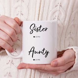sister, auntie - pregnancy announcement, new baby announcement, promoted to aunt gift, new aunt gift, new auntie gift, c