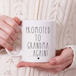 promoted to grandma...again! - pregnancy announcement, grandma again gift, grandpa again gift, baby again gift, grandpar