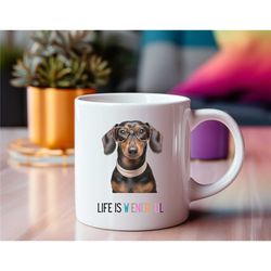 dachshund wiener dog lover, dachshund gift, dog therapy, dachshund mug, white 11oz ceramic mug