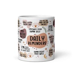 daily affirmation vulgar mug/ full wrap 11oz /great gifts/ affirmations/you are enough/boho affirmation vulgar mug/ bad