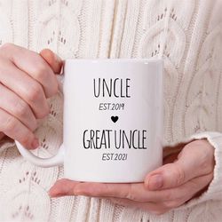 uncle, great uncle - pregnancy announcement, pregnancy reveal, great uncle gift, new baby, baby reveal gift, custom new