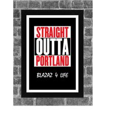 portland trail blazers straight outta compton nwa tribute sports print art 11x17