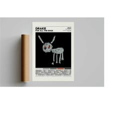 drake poster | for all the dogs poster | drake, tracklist album cover poster / album cover poster print wall art, for al
