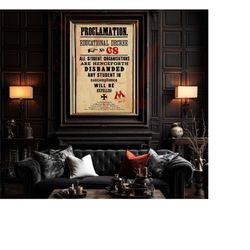 education proclamation poster wizarding world art print wizard school poster hp fan art print 300 dpi hi res, 10 educati