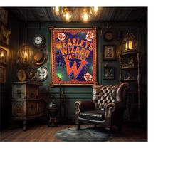 weasleys wizard wheezes joke shop flyer weasley art print poster wall art weasley svg png potter wizarding world art pri