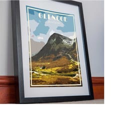 glencoe print poster canvas scotland art artwork wall art decor picture gift home retro travel vintage affiche james bon