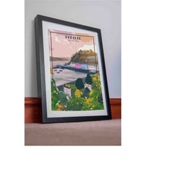 isle of skye print poster portree scotland canvas wall art gift decoration vintage style travel artwork holiday vacation