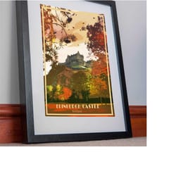 edinburgh castle print poster canvas wall art scotland decor artwork picture holiday home retro print travel vintage wal