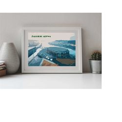 zalgiris print poster arena artwork picture gift home decor souvenir retro art travel vintage wall affiche style kaunas