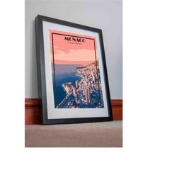 monaco poster print canvas wall art french riviera decor artwork picture holiday home retro print travel vintage wall af