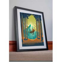 mountain bike print canvas poster wall art downhill mtb vintage style travel enduro ciclismo free ride track bars jump b