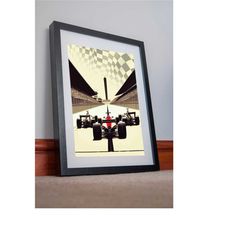 formula 1 vintage poster print canvas, minimalistic home decor motorsport formula 1, fan gift idea formula 1 fan