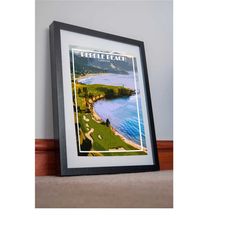 pebble beach golf print poster canvas, golf gift idea, the masters print poster canvas wall art, golf decor, golf vintag