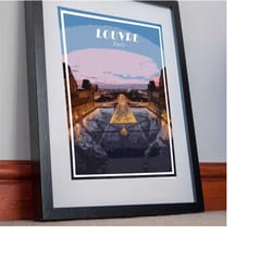 louvre paris print france poster eiffel tower canvas wall decor la tour triumph arch arc de triomphe picture home decor