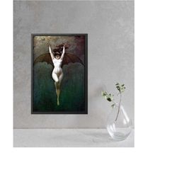 la femme chauve, souris by albert joseph penot, witch wall art, witch bat wall art, gothic
