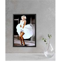 marilyn monroe canvas wall art/marilyn monroe posters/marilyn monroe print art/gift home decor/movie poster black frame,