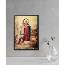 virgin mary canvas wall art, islamic home decor, islamic gifts