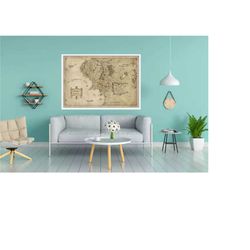 home decor, bridesmaid gifts, lord of the rings, movie map, canvas wall art, boho wall decor, best movie, home decor, pe