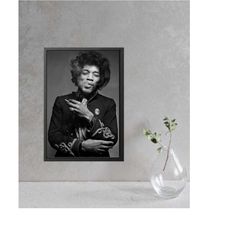 jimi hendrix black and white photo canvas wall, christmas gift canvas art,frame gift canvas art