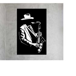 Music saxophone canvas wall art, Home Music wall art, Room saxophone Art,