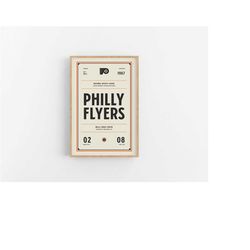 philadelphia flyers ticket print | wall art | vintage poster | flyers hockey