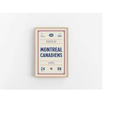 montreal canadiens ticket print | wall art | vintage poster | canadiens hockey