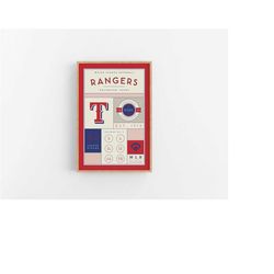 texas rangers stats print | wall art | vintage poster | rangers baseball