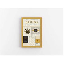 boston bruins stats print | wall art | vintage poster | bruins hockey