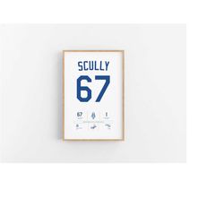 vin scully stats print | wall art | vintage poster | dodgers baseball