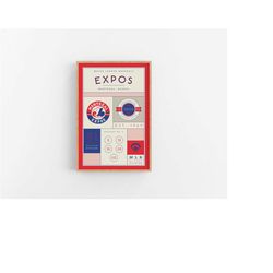 montreal expos stats print | wall art | vintage poster | expos baseball