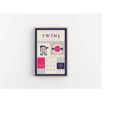 minnesota twins stats print | wall art | vintage poster | twins baseball