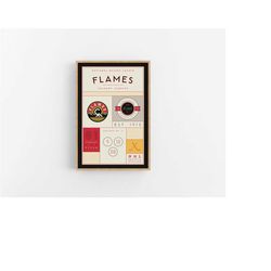 calgary flames stats print | wall art | vintage poster | flames hockey