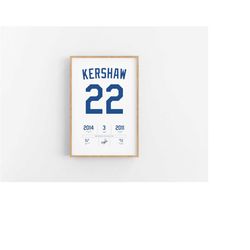 clayton kershaw stats print | wall art | vintage poster | dodgers baseball