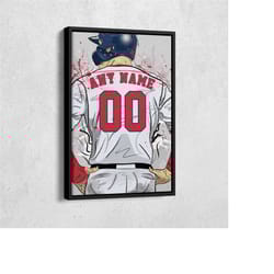 boston red sox jersey mlb personalized jersey custom name and number canvas wall art home decor framed poster man cave g