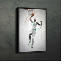 kevin garnett poster dunk boston celtics nba framed wall art home decor canvas print artwork