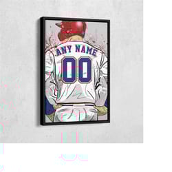 texas rangers jersey mlb personalized jersey custom name and number canvas wall art home decor framed poster man cave gi