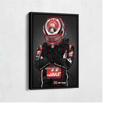 haas jersey formula 1 personalized jersey custom name and number canvas wall art home decor framed poster man cave gift