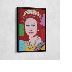 queen elizabeth ii andy warhol canvas wall art home decor framed art