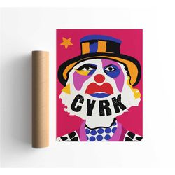 polish circus poster - retro advertising poster -