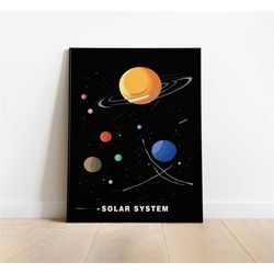 solar system poster - minimal planets - geometric