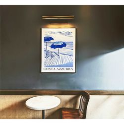 costa azzurra beach poster | navy blue, book